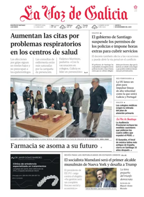 Cover of La Voz de Galicia (Santiago)