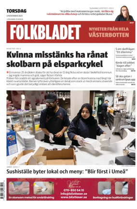 Cover of Folkbladet Västerbotten