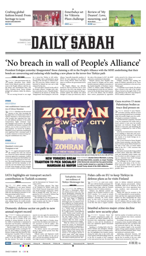 Cover of Daily Sabah (Turkey)