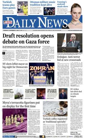 Cover of Hurriyet Daily News & Economic Review