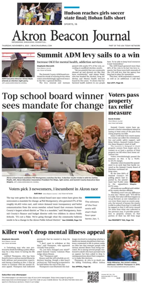 Cover of Akron Beacon Journal