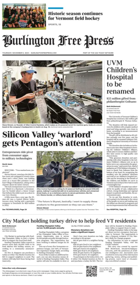 Cover of Burlington Free Press