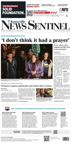 Cover of Knoxville News Sentinel