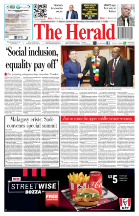 Cover of The Herald (Zimbabwe)