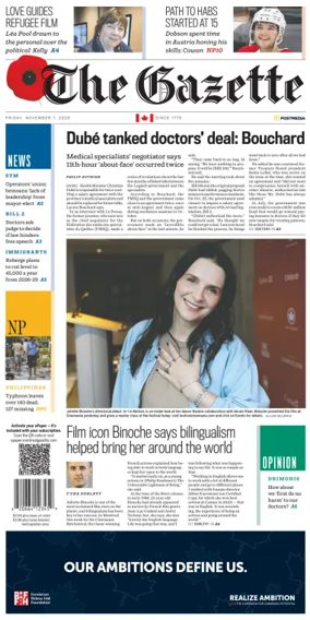 Cover of Montreal Gazette