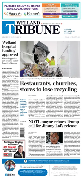 Cover of The Welland Tribune