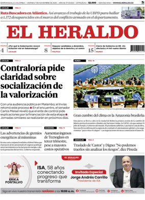 Cover of El Heraldo (Colombia)