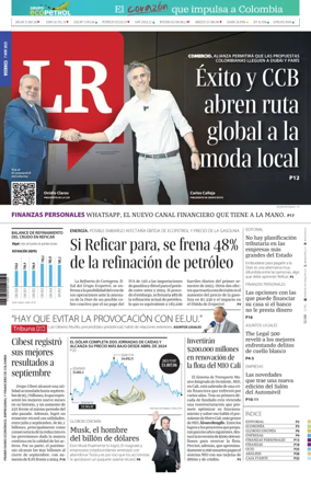 Cover of La Republica (Colombia)