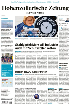 Cover of Hohenzollerische Zeitung