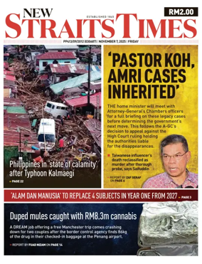 Cover of New Straits Times