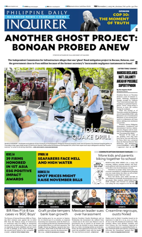 Cover of Philippine Daily Inquirer
