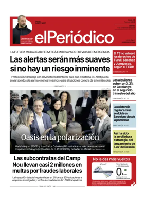 Cover of El Periódico de Catalunya (Castellano)