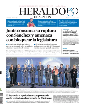 Cover of Heraldo de Aragón