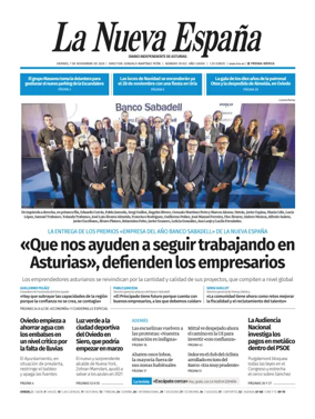 Cover of La Nueva España (Oviedo)