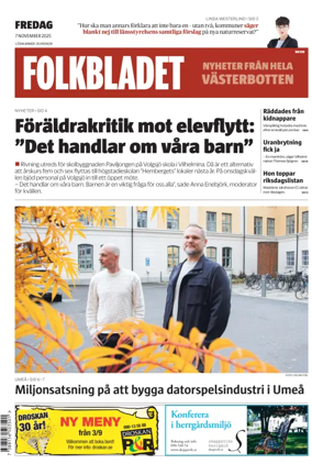 Cover of Folkbladet Västerbotten