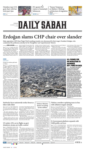 Cover of Daily Sabah (Turkey)