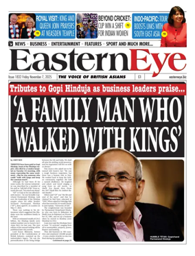 Cover of Eastern Eye (UK)