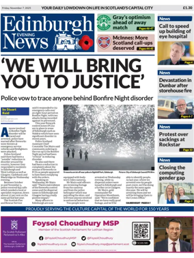 Cover of Edinburgh Evening News