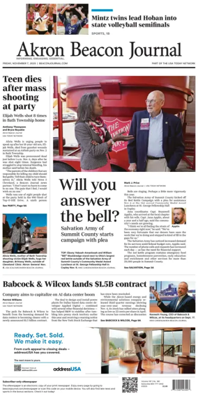 Cover of Akron Beacon Journal