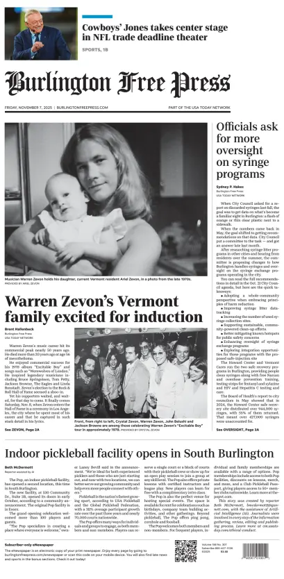 Cover of Burlington Free Press