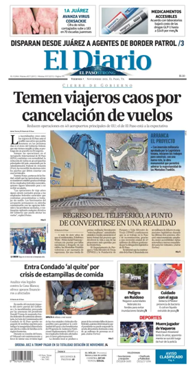Cover of El Diario de El Paso
