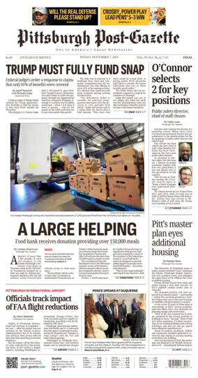 Cover of Pittsburgh Post-Gazette