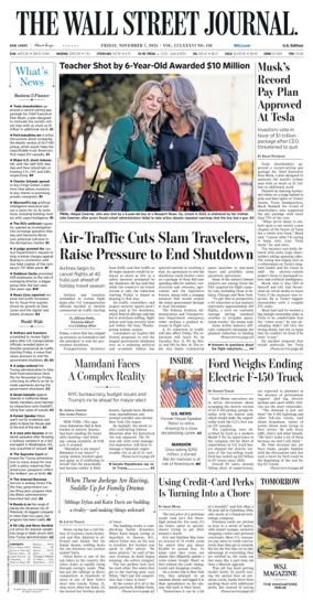 Cover of The Wall Street Journal