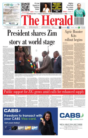 Cover of The Herald (Zimbabwe)