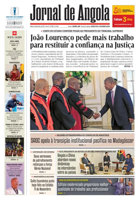 Cover of Jornal de Angola