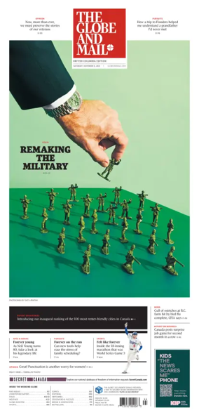 Cover of The Globe and Mail (BC Edition)