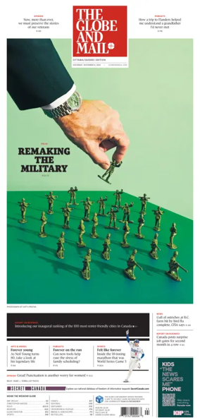 Cover of The Globe and Mail (Ottawa/Quebec Edition)