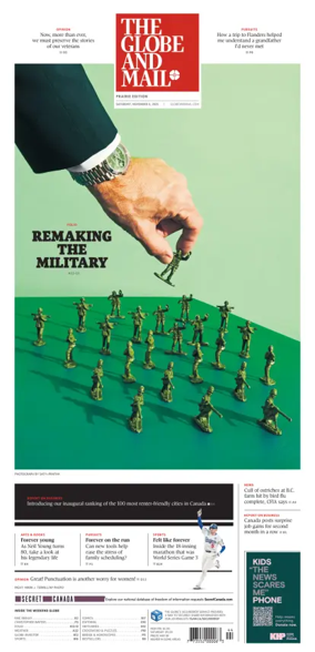 Cover of The Globe and Mail (Prairie Edition)