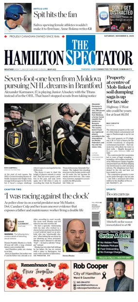 Cover of The Hamilton Spectator