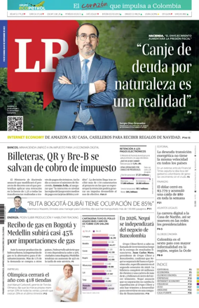 Cover of La Republica (Colombia)