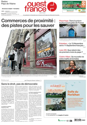 Cover of Ouest France (Redon / Pays de Vilaine)