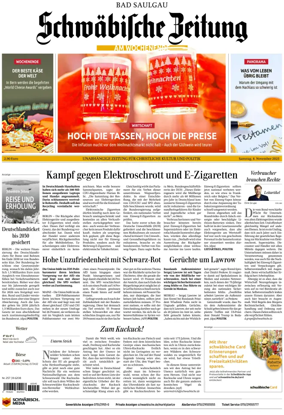 Cover of Schwaebische Zeitung (Bad Saulgau)