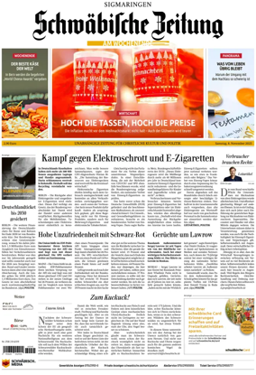 Cover of Schwaebische Zeitung (Sigmaringen)