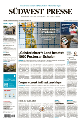 Cover of Südwest Presse (Metzinger Uracher Volksblatt / Der Ermstalbote)