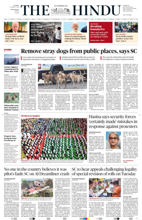 Cover of The Hindu - International