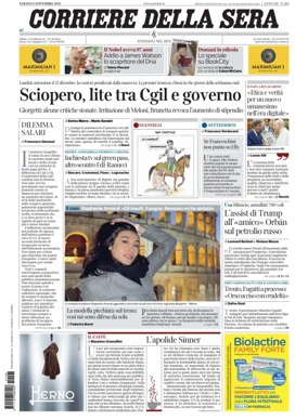 Cover of Corriere della Sera 