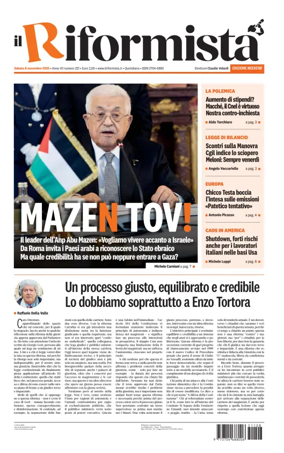 Cover of Il Riformista (Italy)