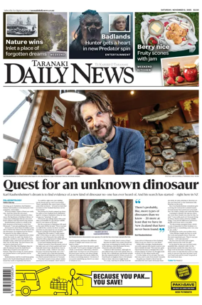 Cover of Taranaki Daily News