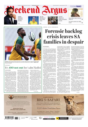 Cover of Weekend Argus (Saturday Edition)