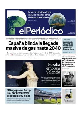 Cover of El Periódico de Catalunya (Castellano)