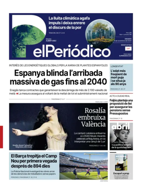 Cover of El Periódico de Catalunya (Català)