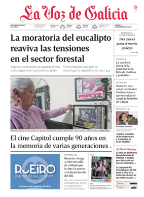 Cover of La Voz de Galicia (Santiago)