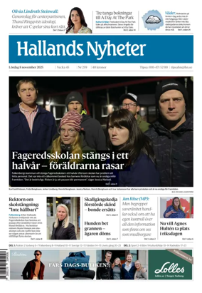 Cover of Hallands Nyheter