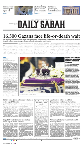 Cover of Daily Sabah (Turkey)