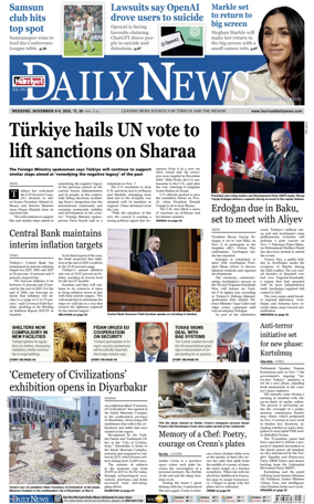 Cover of Hurriyet Daily News & Economic Review