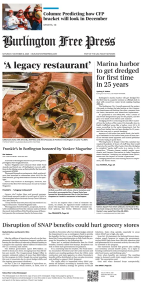 Cover of Burlington Free Press